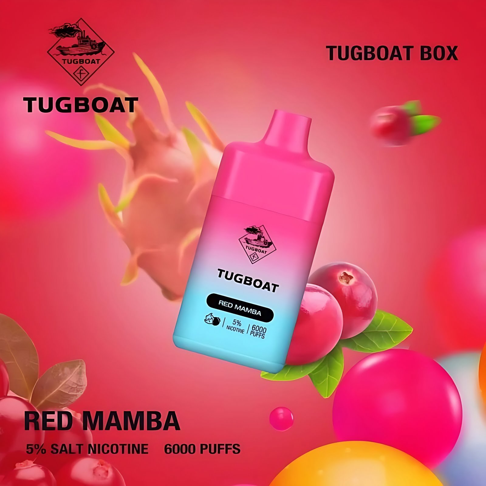 Best Tugboat Box 6000 Puffs Red Mamba Disposable Vape - Tugboat Dubai