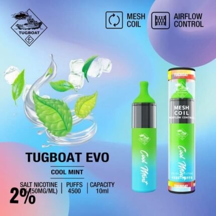 Tugboat Evo Cool Mint 2% 4500 Puffs Disposable Vape
