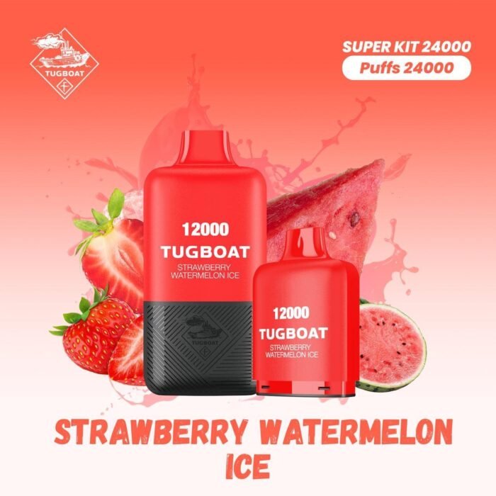 Tugboat Super Strawberry Watermelon Ice 24000 Puffs Disposable Vape